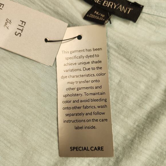 Lane Bryant Blue Dip Dye Sweetheart Tiered Max Swing Tank Size 14/16 NWT - Picture 8 of 11